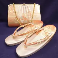 Z374 佐賀錦 高級草履バッグセット 古典柄 花柄 保管品 色無地以上