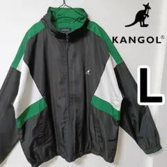 KANGOL 黒緑 ブルゾンゆるダボ ナイロンジャケット 男性L スポーツウェアのサムネイル