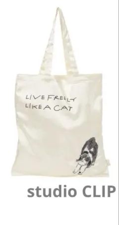 studio CLIP サテン刺繍トート【うちの猫博】