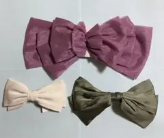 リボンバレッタ 3個セット ルナアース LUNA earth 新品