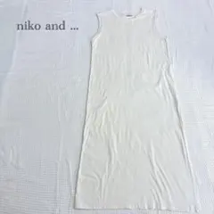 【niko and ...】 ノースリーブワンピース L アイボリー スリット入