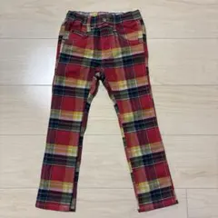 レギュラーフィット 赤 チェック柄 長ズボン