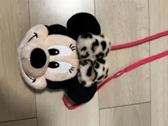 ミニーマウス ヒョウ柄リボン ポーチ