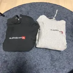 【2枚セット】QUIKSILVER パーカー ブラック 黒 グレー Lサイズのサムネイル