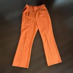 カラーパンツ　オレンジ　スラックスMサイズ ウエストゴム