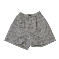 コルザ　チェック柄ショートパンツ　グレンチェック　バックゴム（M）裏地付き