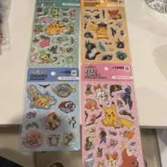 【韓国限定】ポケモン ぷっくりシール　ウォーターシール4枚セット