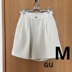 GUジーユーGIRLSウエストギャザータックショートパンツMホワイト150㎝