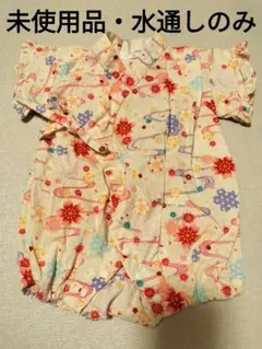 【未使用品】ベビー 甚平 浴衣 ロンパース 花柄 60サイズ