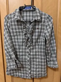 「黒系」バーバリー　ブルーレーベル　七分袖　シャツ　36