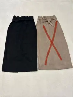 【新品未使用】ANAP スエード　タイトスカート 黒