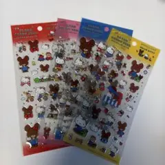 4点　ハローキティ くまのがっこう クリアキャンディシール