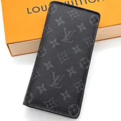 【良品】ルイヴィトン モノグラム エクリプス ポルトフォイユ ブラザ 長財布 黒