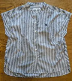 【ほぼ新品】U.S. POLO ASSN. フレンチスリーブ刺繍シャツ　Lサイズ