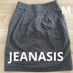 ジーナシス　チェック柄　スカート グレー系　M