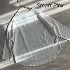 スマートピンク ホワイト ブラウス 40 M ゆったり 体型カバー きれいめのサムネイル