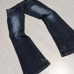 00s【archive】Flared denim pants Y2K ヒゲ