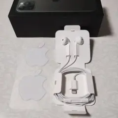 【新品未使用】(純正品)iphone用ライトニングイヤホン、アップルステッカー