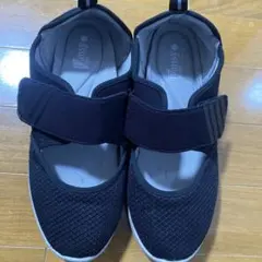 黒スニーカー ウォーキングシューズLL 25cm pansy