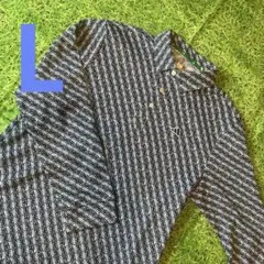 アディダスゴルフウェア 長袖ポロシャツ総柄モノグラム ロングポロシャツ