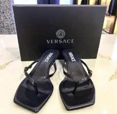 新品未使用　VERSACE 黒スクエアトゥ 23.5cm ヴェルサーチのサムネイル