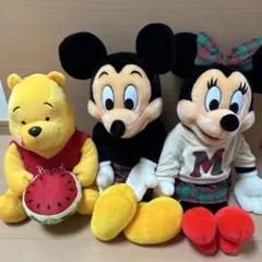 ディズニーランド　ミッキー・ミニー ぬいぐるみ セットおまけプーさんアメニティー