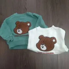 クマ刺繍トレーナー 2点セット