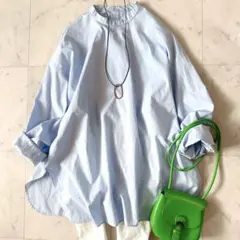 美品♪イエナ コットンブロードバックボタンシャツ バンドカラー ゆったり