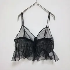 ディスコート　チュール　ビスチェ　くろ　レイヤード　透け感　1459J