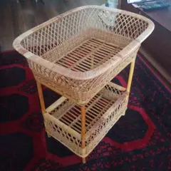 Vintage 脱衣かご バスケット 松野屋 ラタン脱衣かご バスケット 籐 整理 収納 インテリア