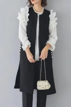 【新品未使用】ポケットパール付きボンディングロングベストfrene フラーネ同型