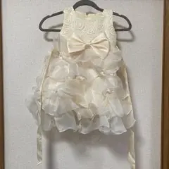 アイボリーフリルドレス 110サイズ