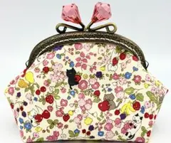 ロラライハリス がま口ポーチ 財布 タバコケース ハンドメイド 猫