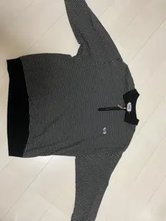 The Fox Collection ハーフジップ 長袖 ストライプ ブラックM