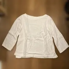 011 無印良品 綿100% ホワイト 五分袖 トップス