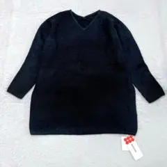 t0339／新品タグ付 ドゥクラッセ Vネックロングニット　洗える ウール混