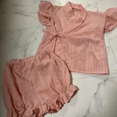 サーモンピンク コットン甚平 80~90cm