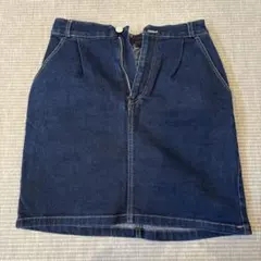 【レディース】INGNIの膝丈デニムタイトスカート(Mサイズ) インディゴ