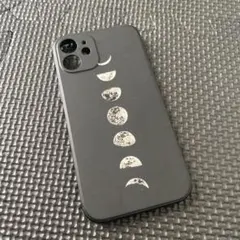 iPhone 12mini ブラックケース 月のデザイン
