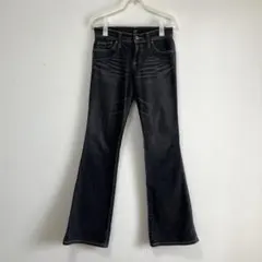 y2k black flared denim bootcut low-rise