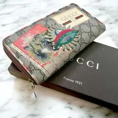 箱付き GUCCIグッチ 長財布 ラウンドファスナー クーリエ タイガー GG
