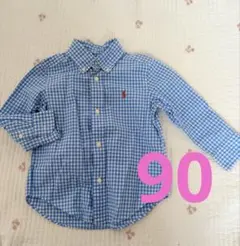 Ralph Lauren 水色ギンガムチェック　90