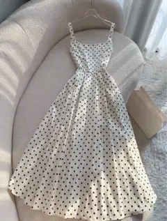 SHEIN シーイン　ロングワンピース　キャミワンピ　ドッド柄　水玉　マキシ丈