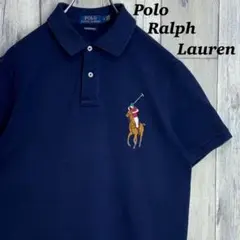 ポロラルフローレン　ポロシャツ 半袖　ビックポニー　ネイビー M