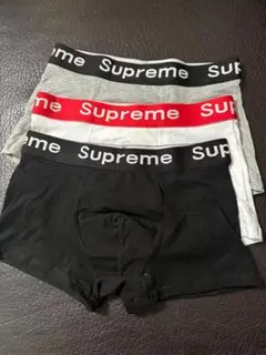 SUPREME ボクサーパンツ XL 3枚 黒白灰 人気