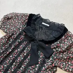 axes femme 小花柄 シフォンワンピース Mサイズ