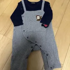 petit main ストライプロンパース ~95cm