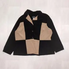 パッチワークシャツ長袖 オーバーサイズ