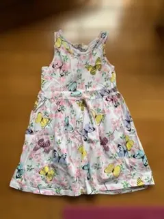 H&M ちょうちょ花プリント ノースリーブワンピース 100cm 花柄