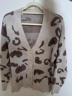 カーディガン　ヒョウ柄